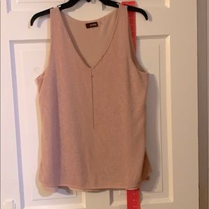 Blush fully lined tank w tiny bead detailing.